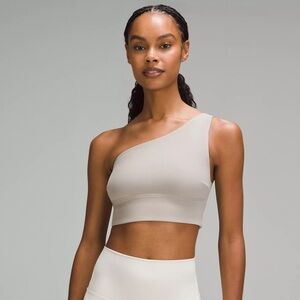 lululemon athletica One-Shoulder Sports Bra in Cream